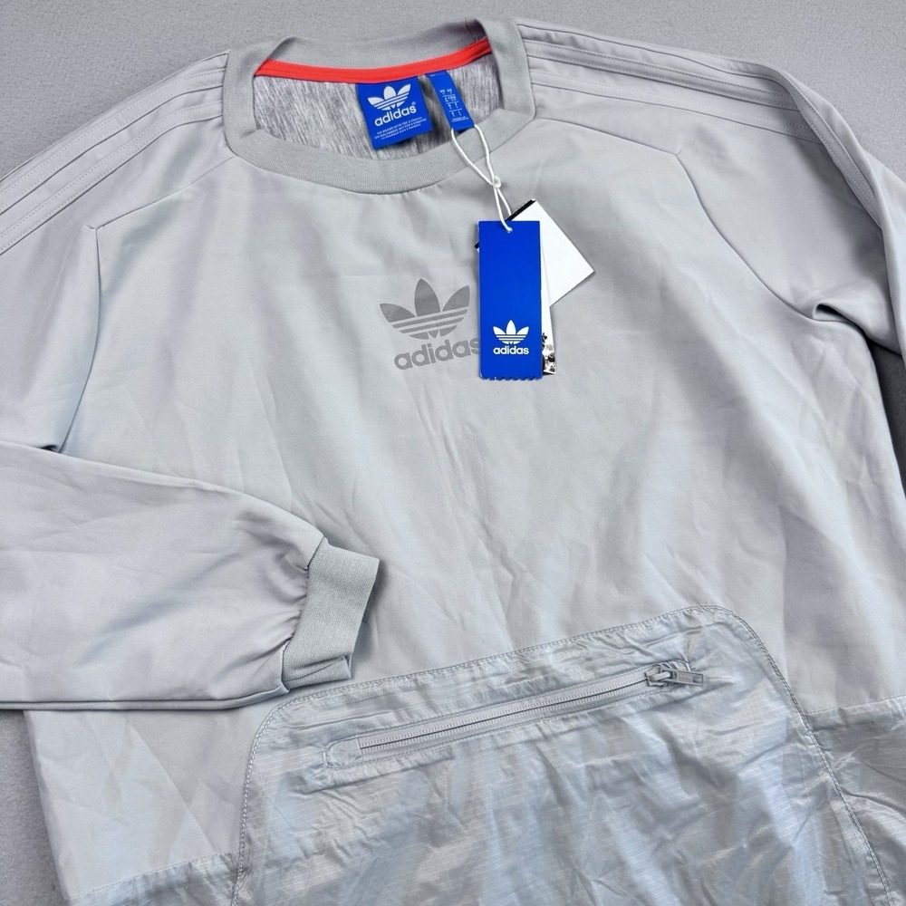 NWT Adidas Originals Crew Running Pullover S Reflective Pouch Sweatshirt